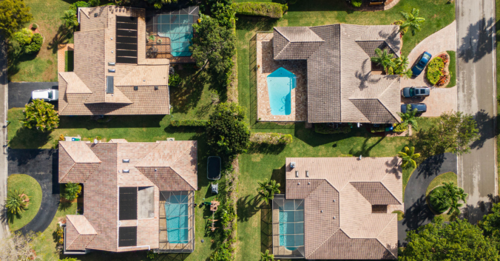 Aerial view of homes in South Florida.