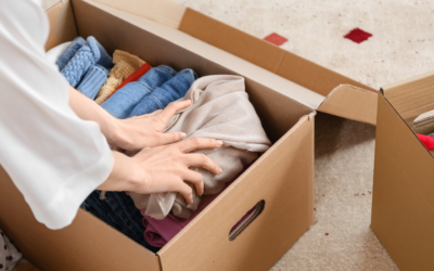 Packing clothes in a box