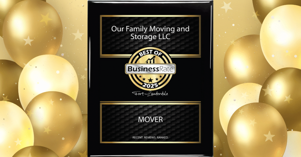 Our award from BusinessRate showing we're #1 in movers in FTL