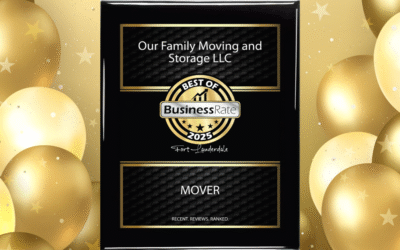 Our award from BusinessRate showing we're #1 in movers in FTL